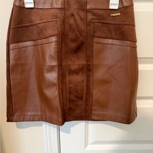 Marc New York Tan Leather Mini Skirt